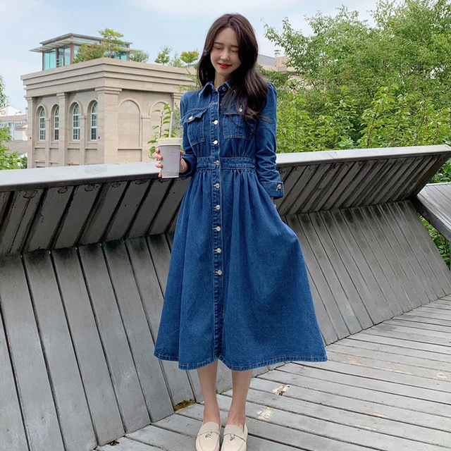 denim shirt dress women