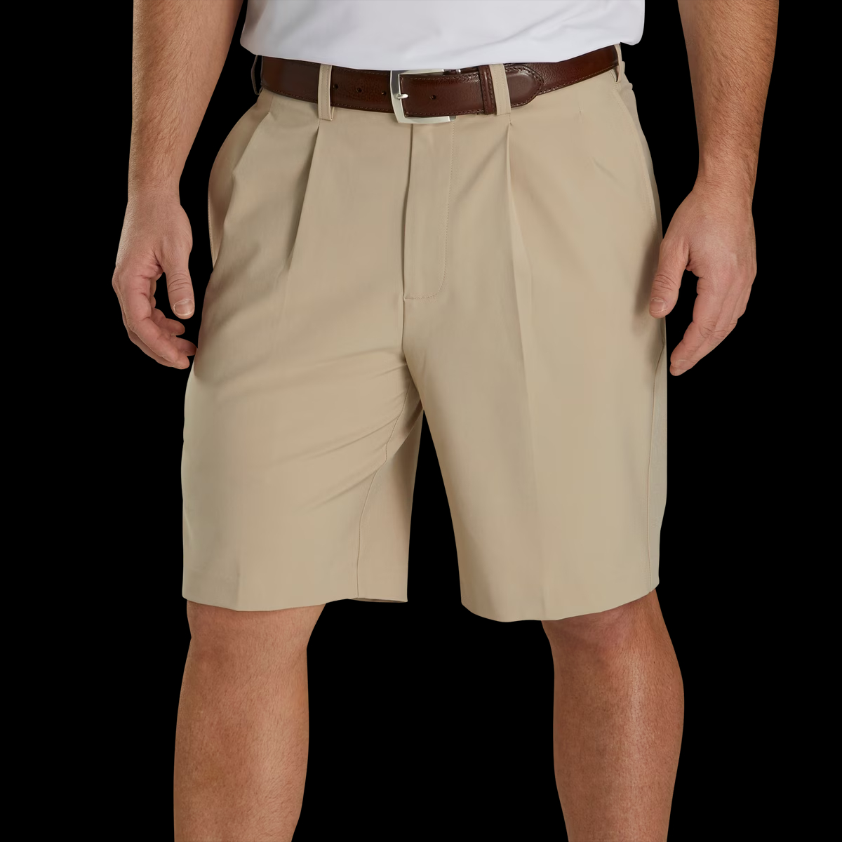 men's pleated golf shorts