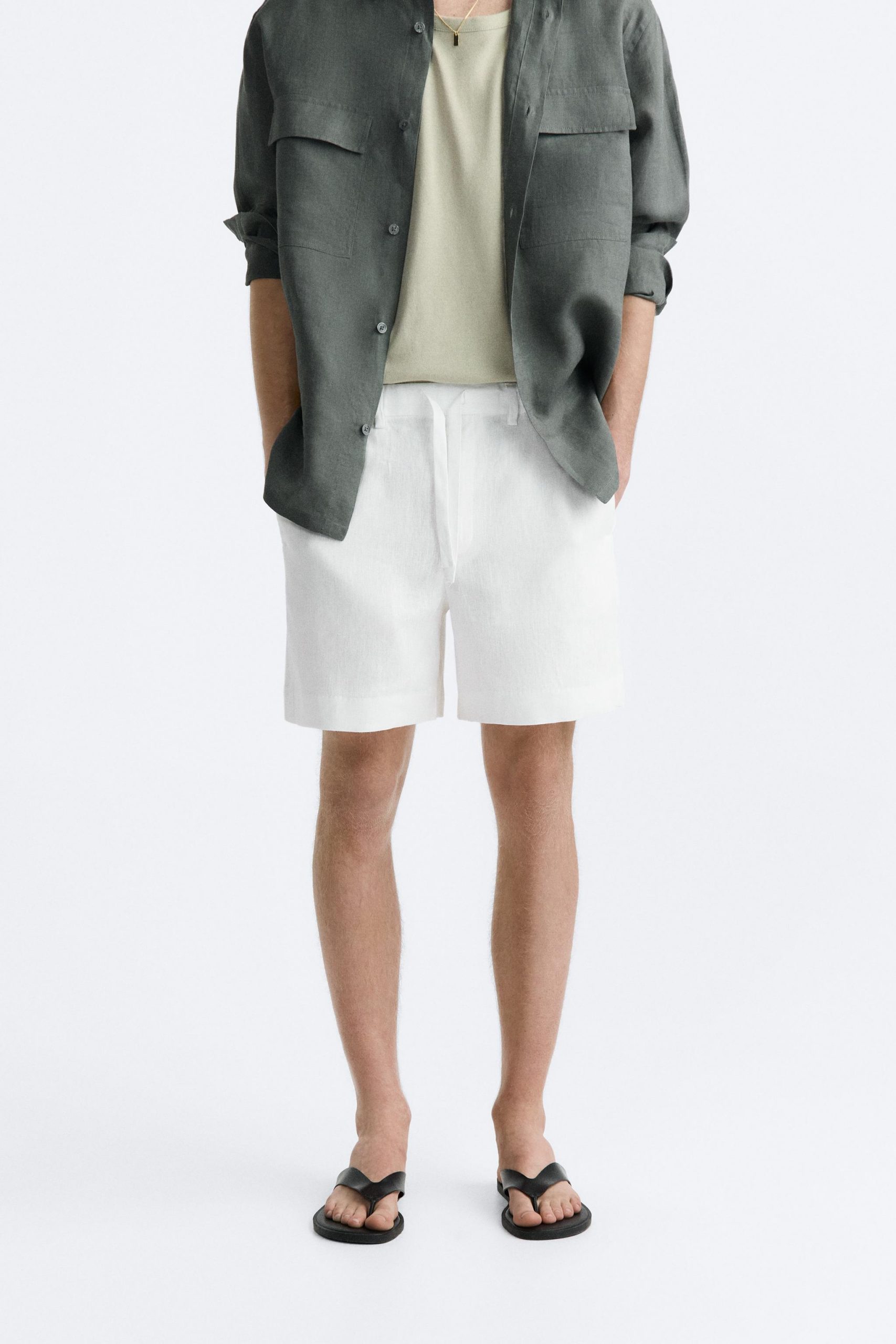 men linen shorts