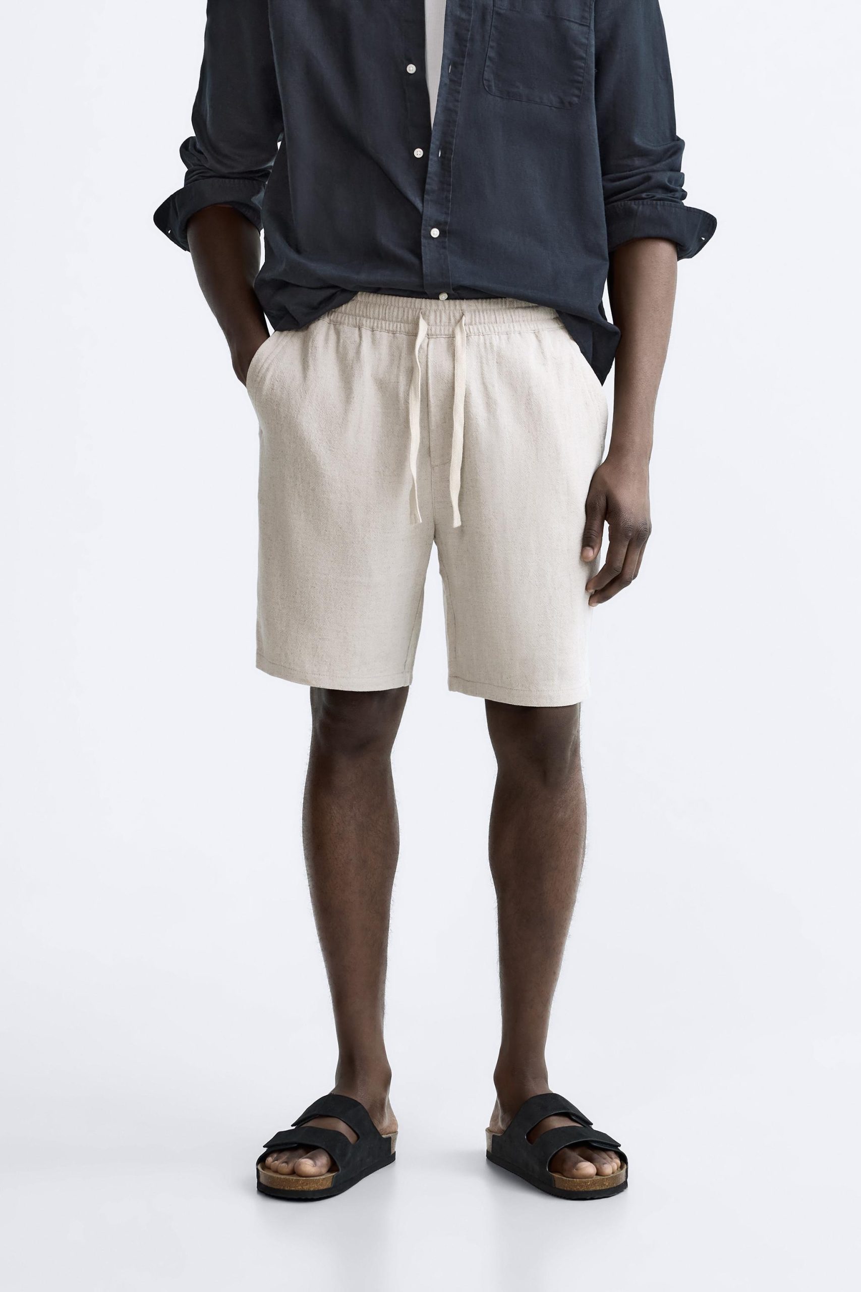 men linen shorts