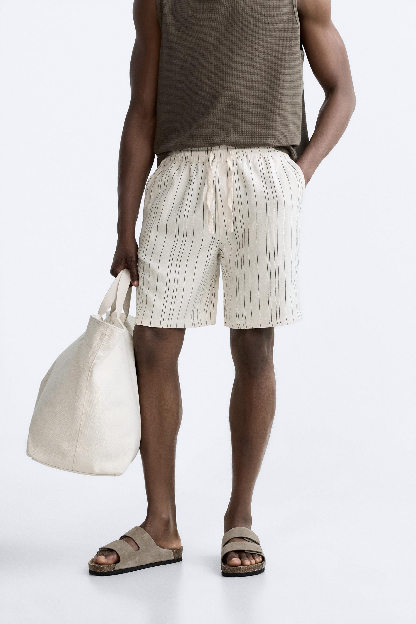 men linen shorts