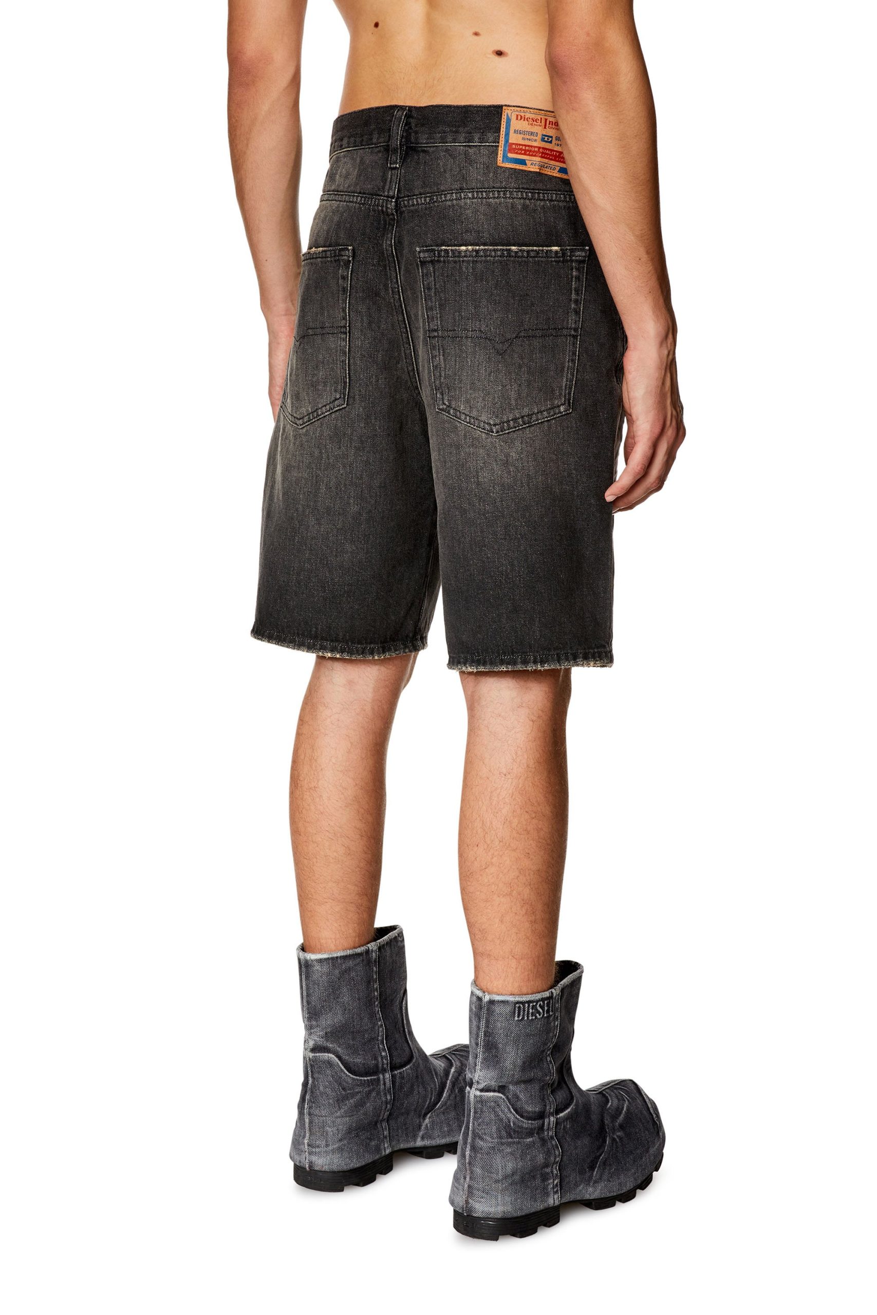 black denim shorts men