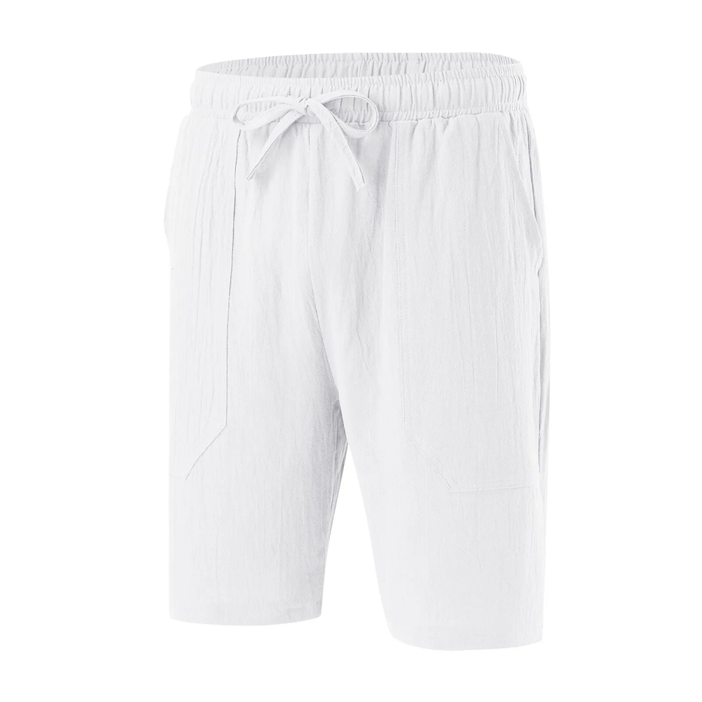 white shorts outfit men