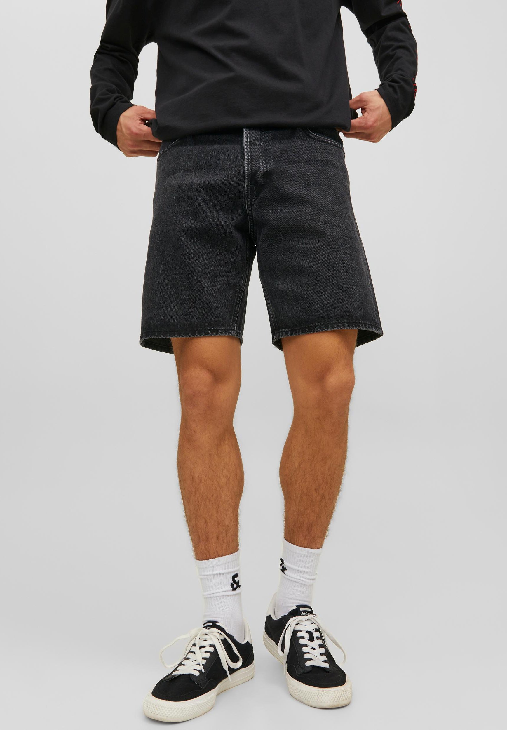 black denim shorts men