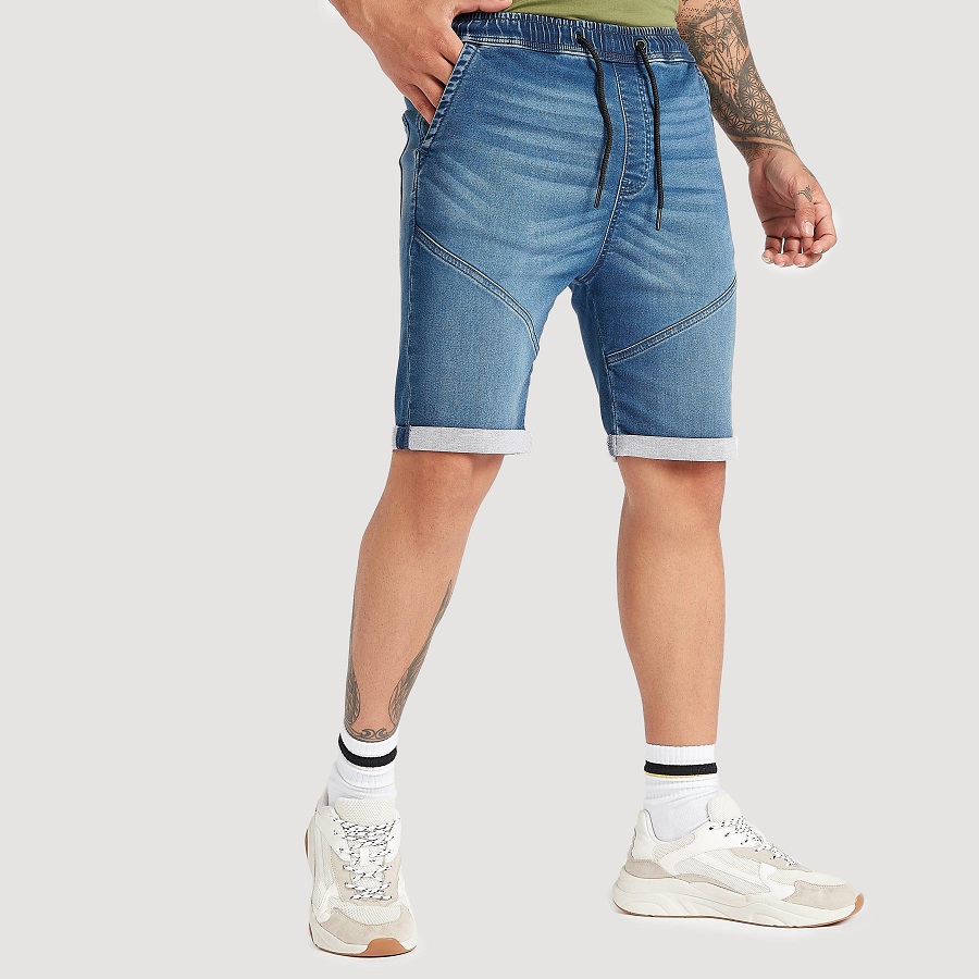 Mid Rise Denim Shorts