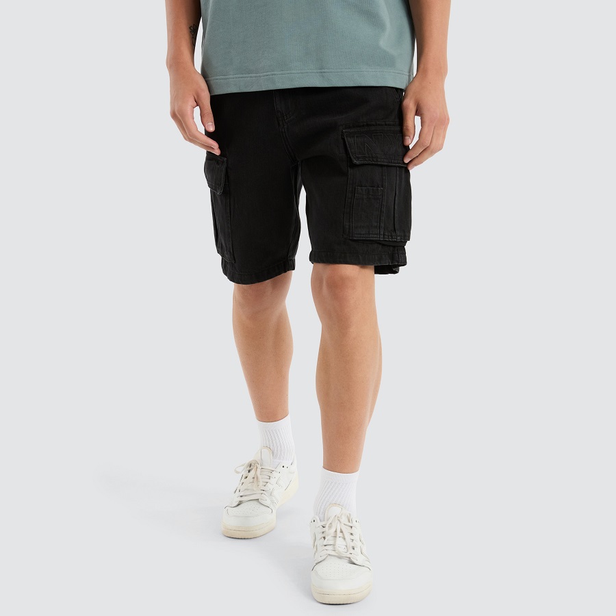 Mens Denim Cargo Shorts