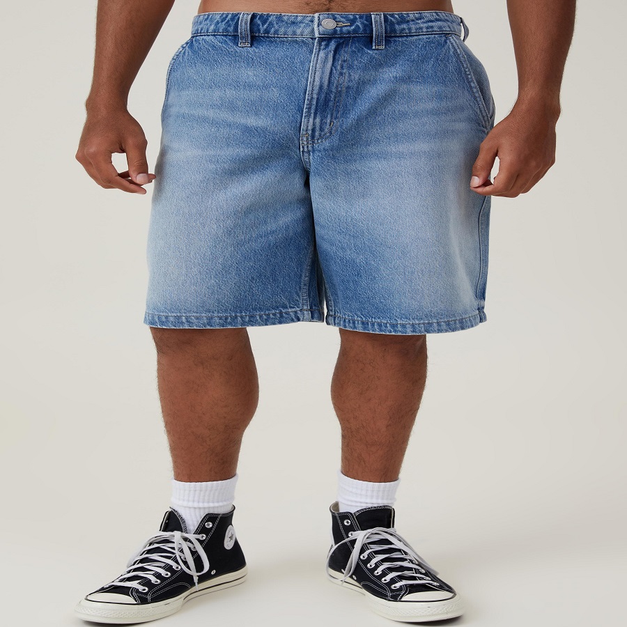 Mid-Length Denim Shorts